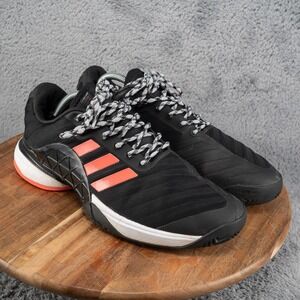 Adidas Barricade Tennis Shoes Mens Size 9.5 Pickleball Black Orange Stripe